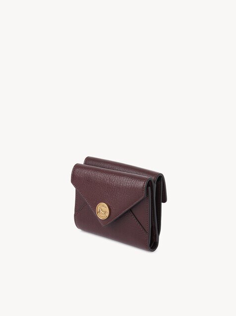 Small Envelope tri-fold wallet in grained leather