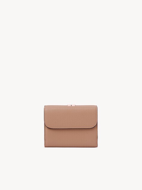 Small Alphabet tri-fold in grained leather