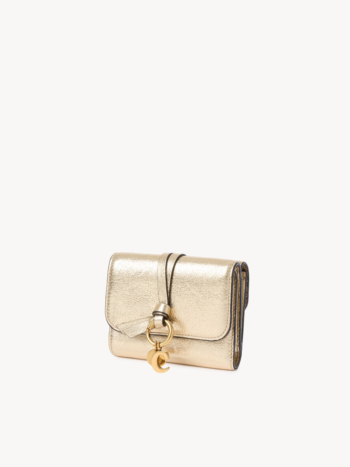 Small Alphabet tri-fold in metallic leather - 3
