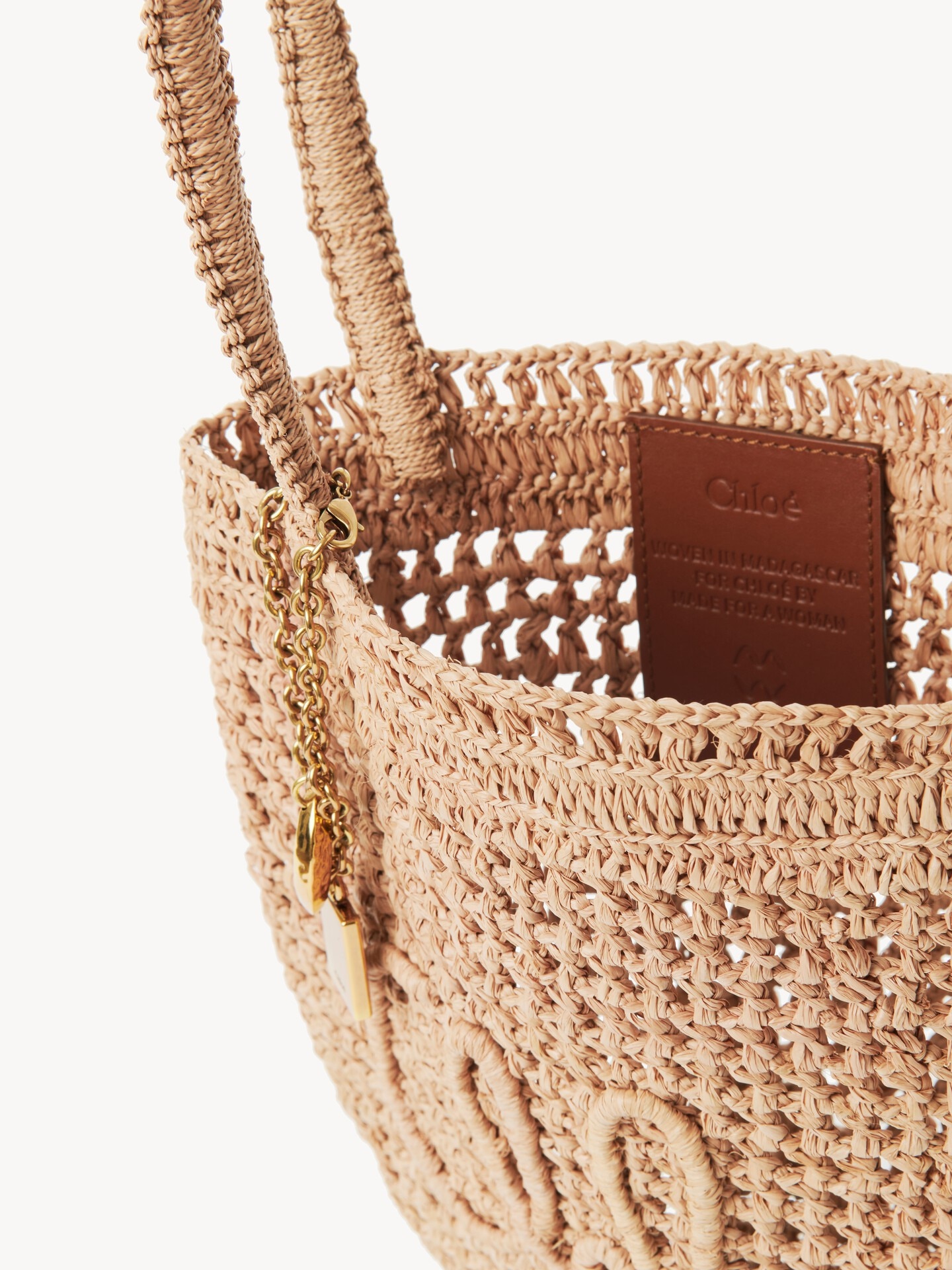 Bolso tote peque&ntilde;o Summer Banana de rafia - 5
