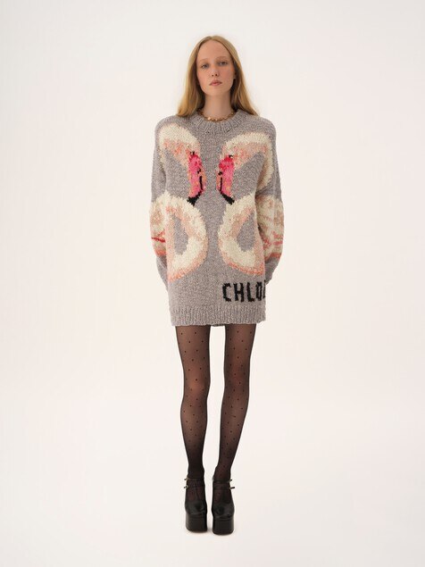 Jersey oversize con logotipo de punto de lana