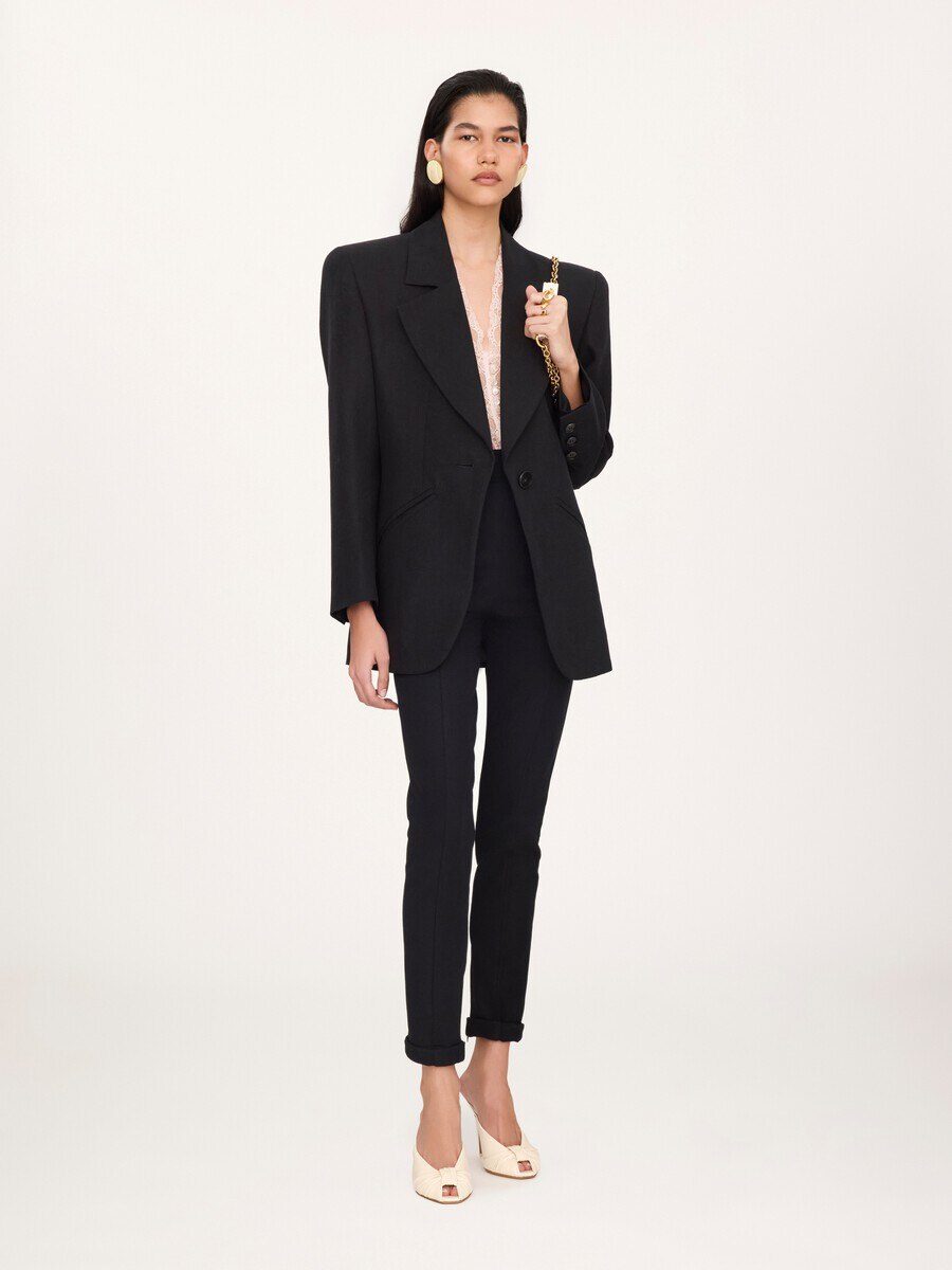 Oversized tailored jacket in linen cr&ecirc;pe - 3