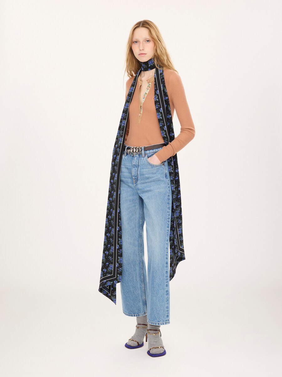 The Chlo&eacute; Folk bandeau scarf in silk cr&ecirc;pe - 5