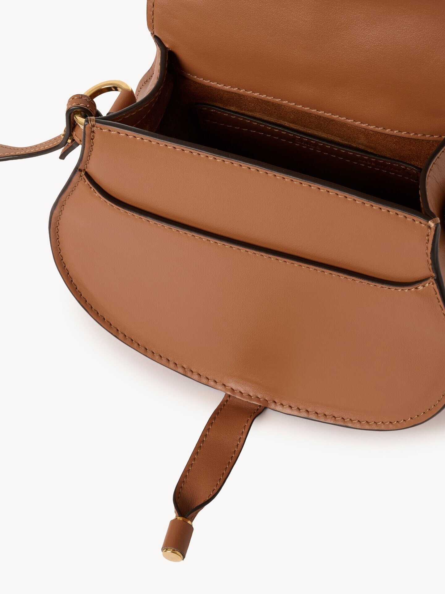 Bolso saddle Marcie peque&ntilde;o de cuero granulado y ante - 6