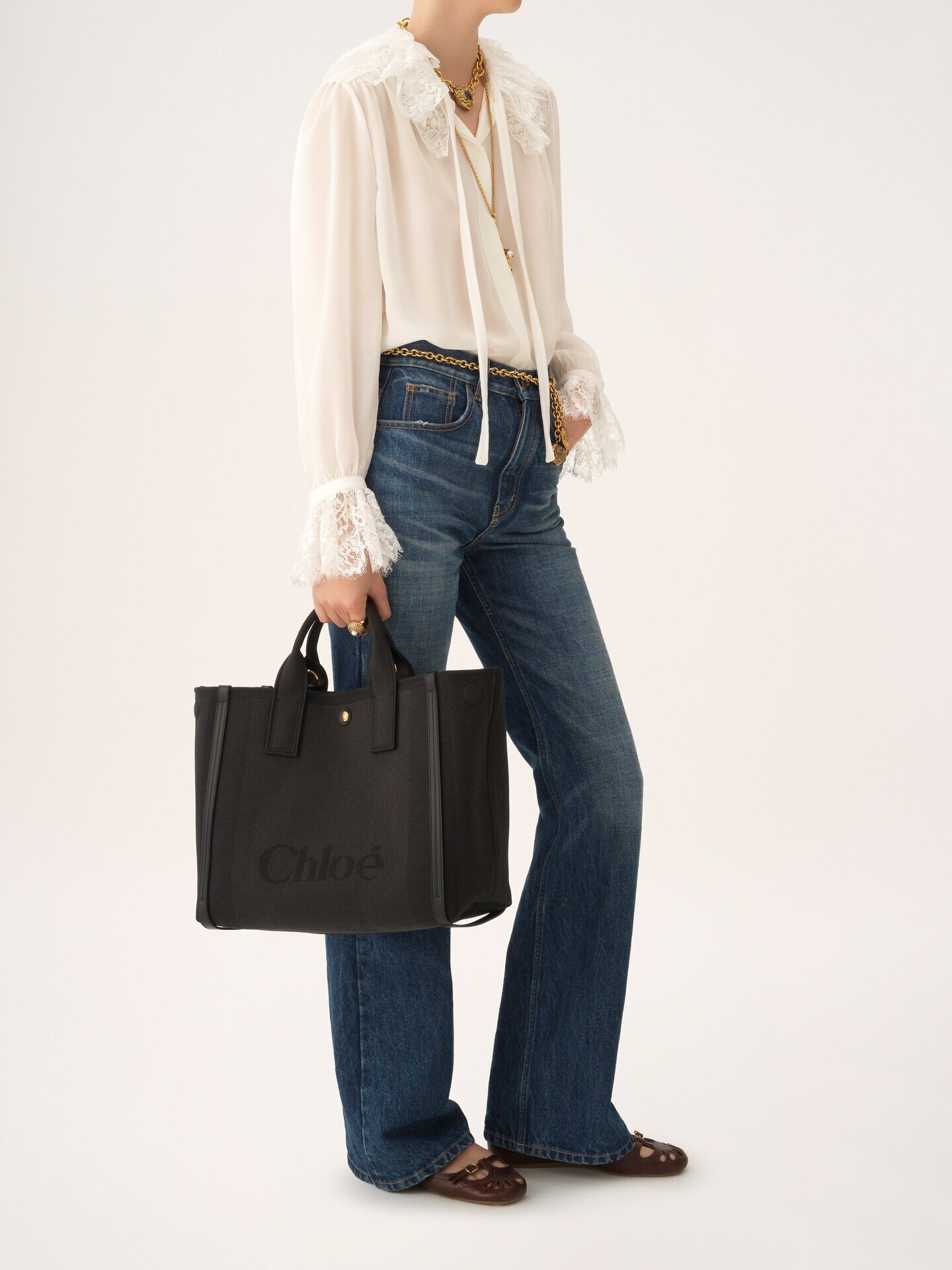 Chlo&eacute; Carry tote bag in canvas - 8