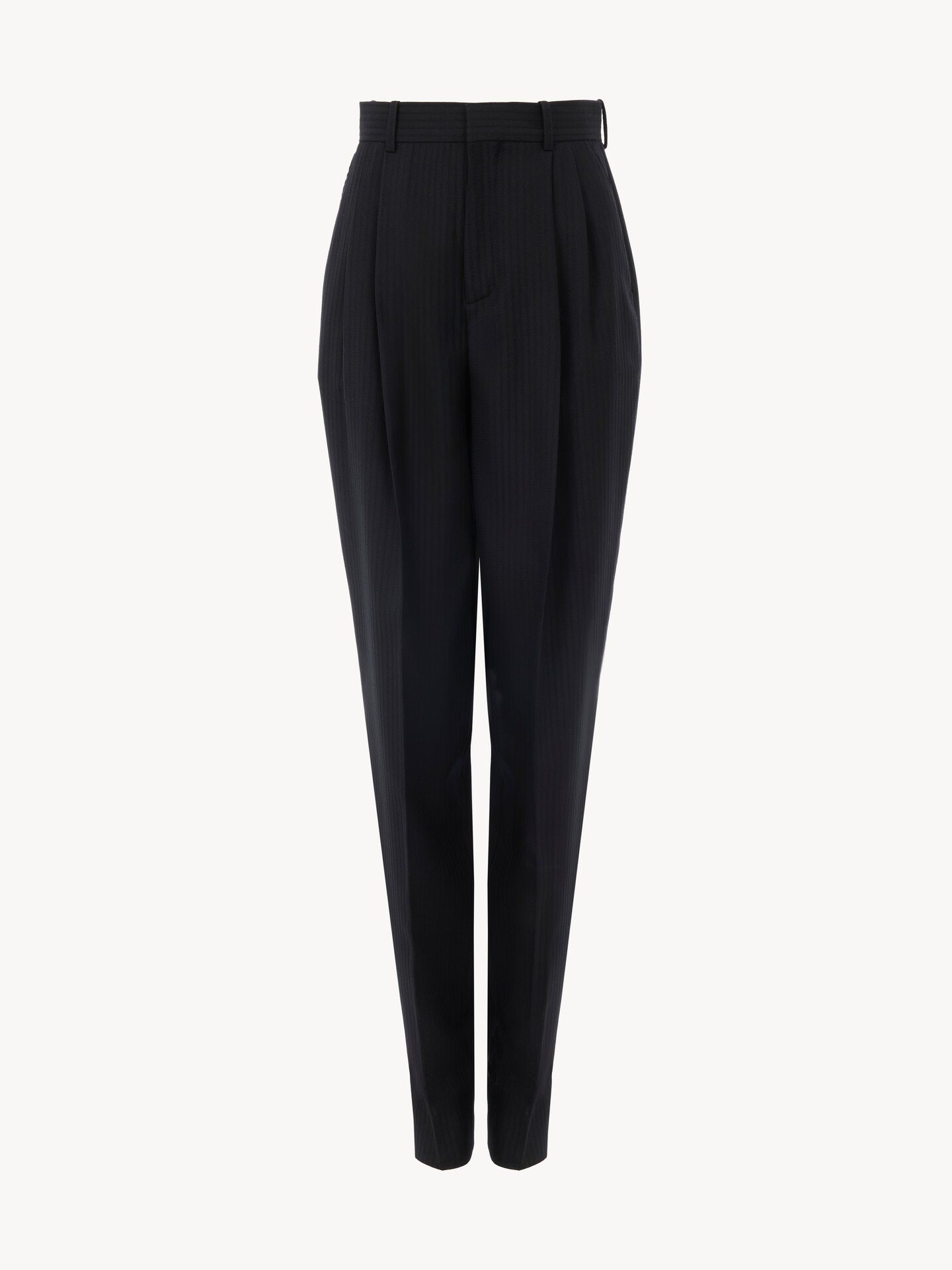 High-rise wide-leg trousers in wool - 1