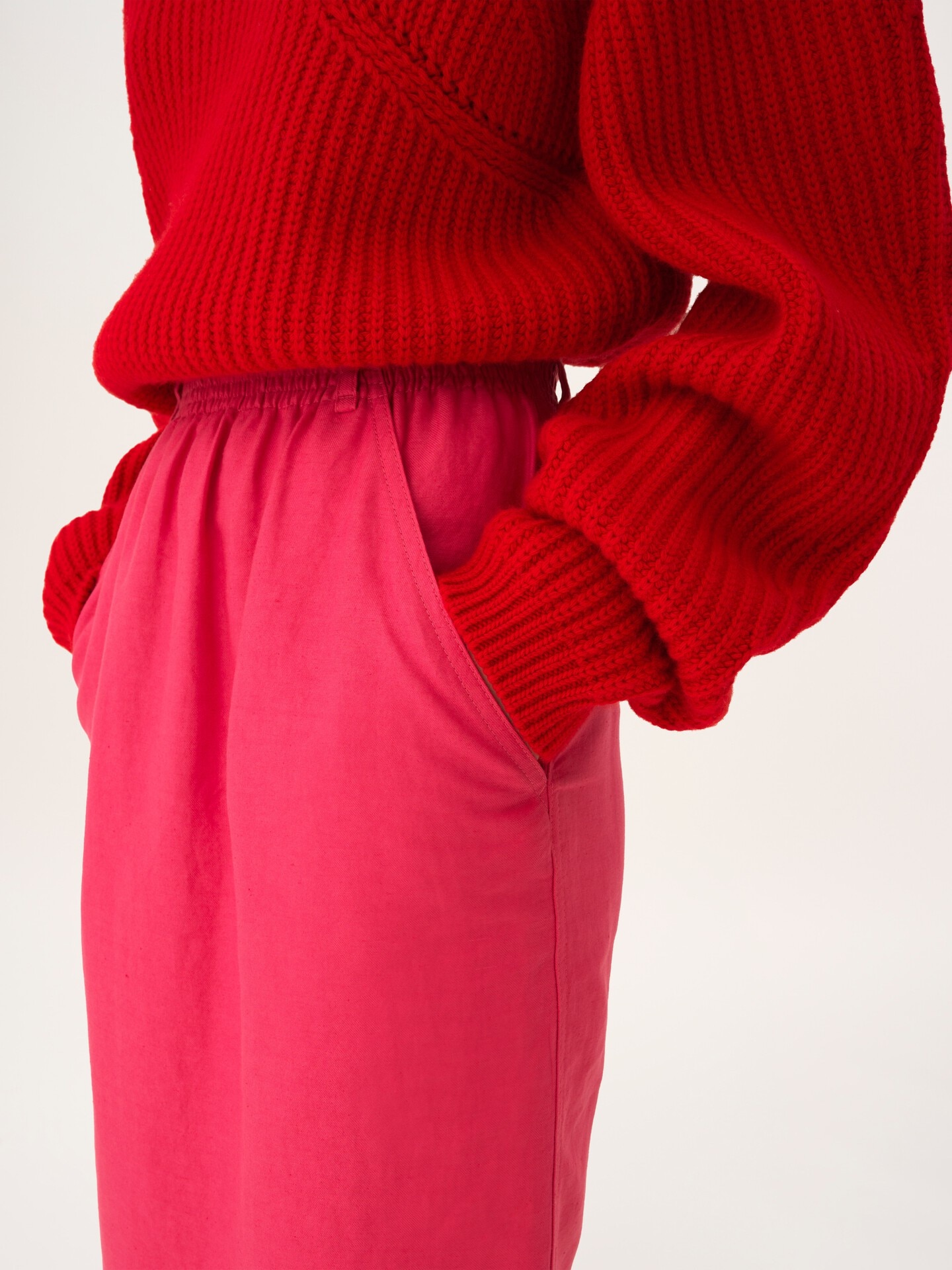 Midi pencil skirt in cotton-mix gabardine - 8