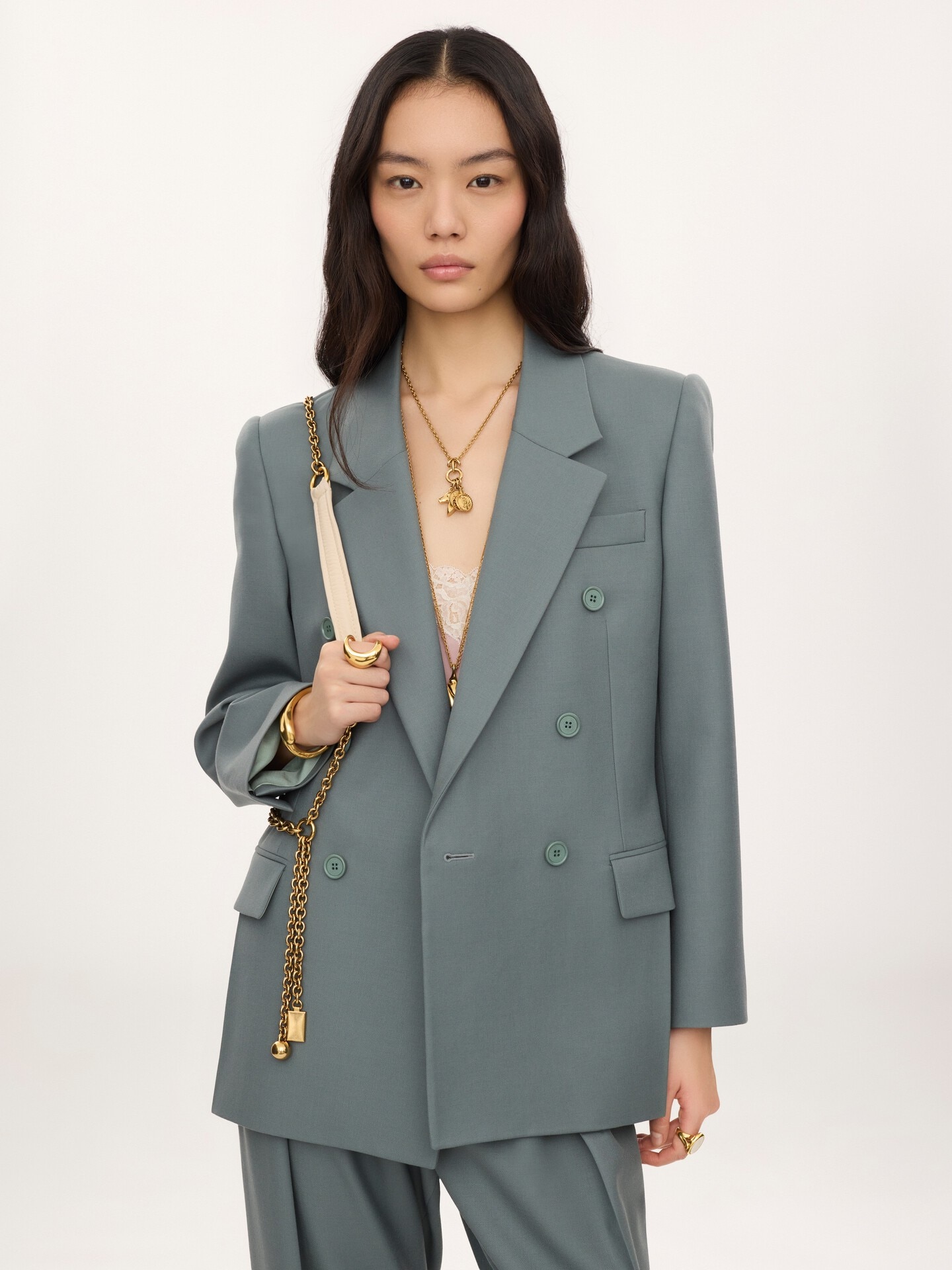 Double-breasted tailored jacket in wool gabardine - 4