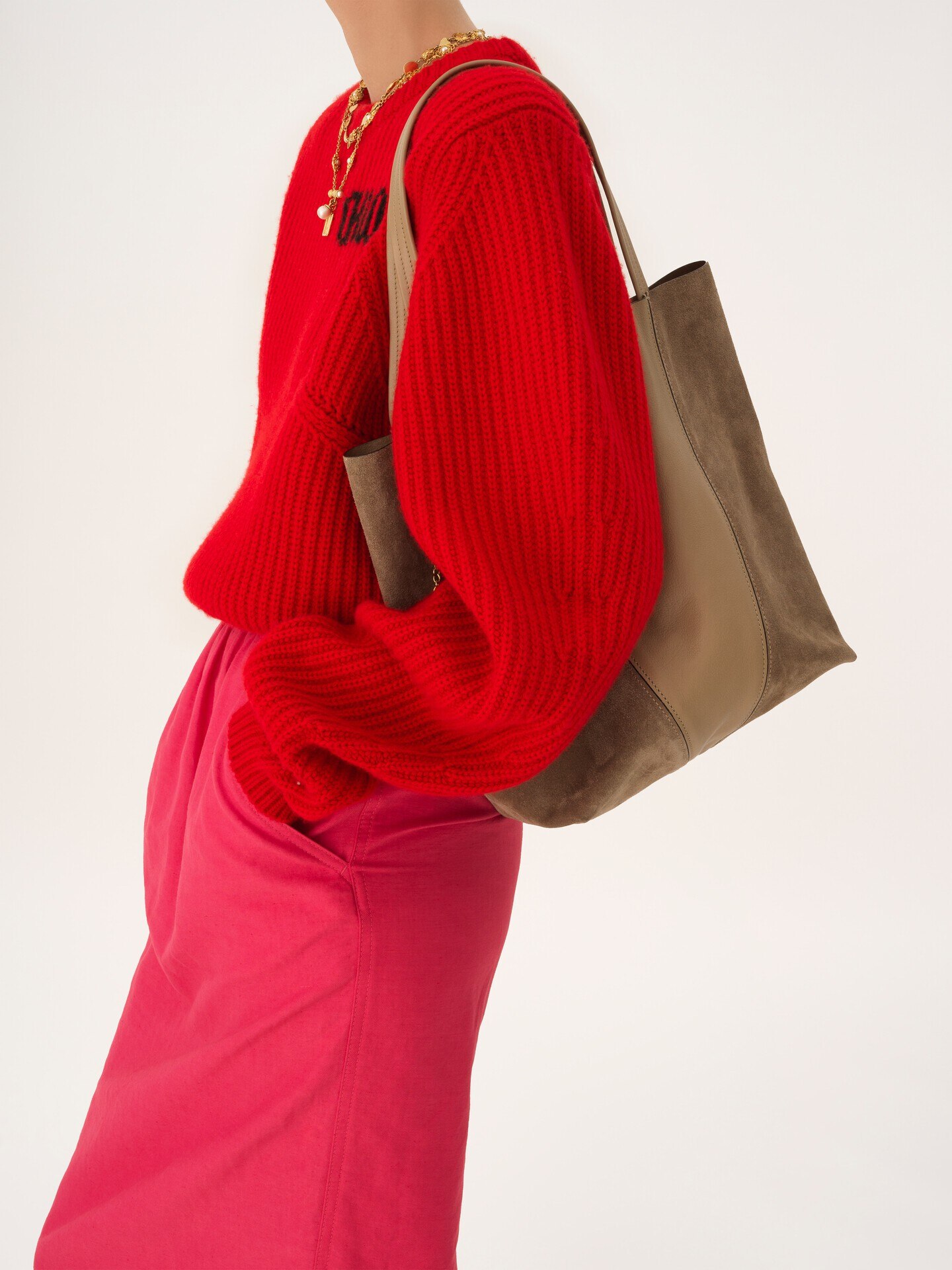 Chlo&eacute; Spin tote bag in grained & suede leather - 3