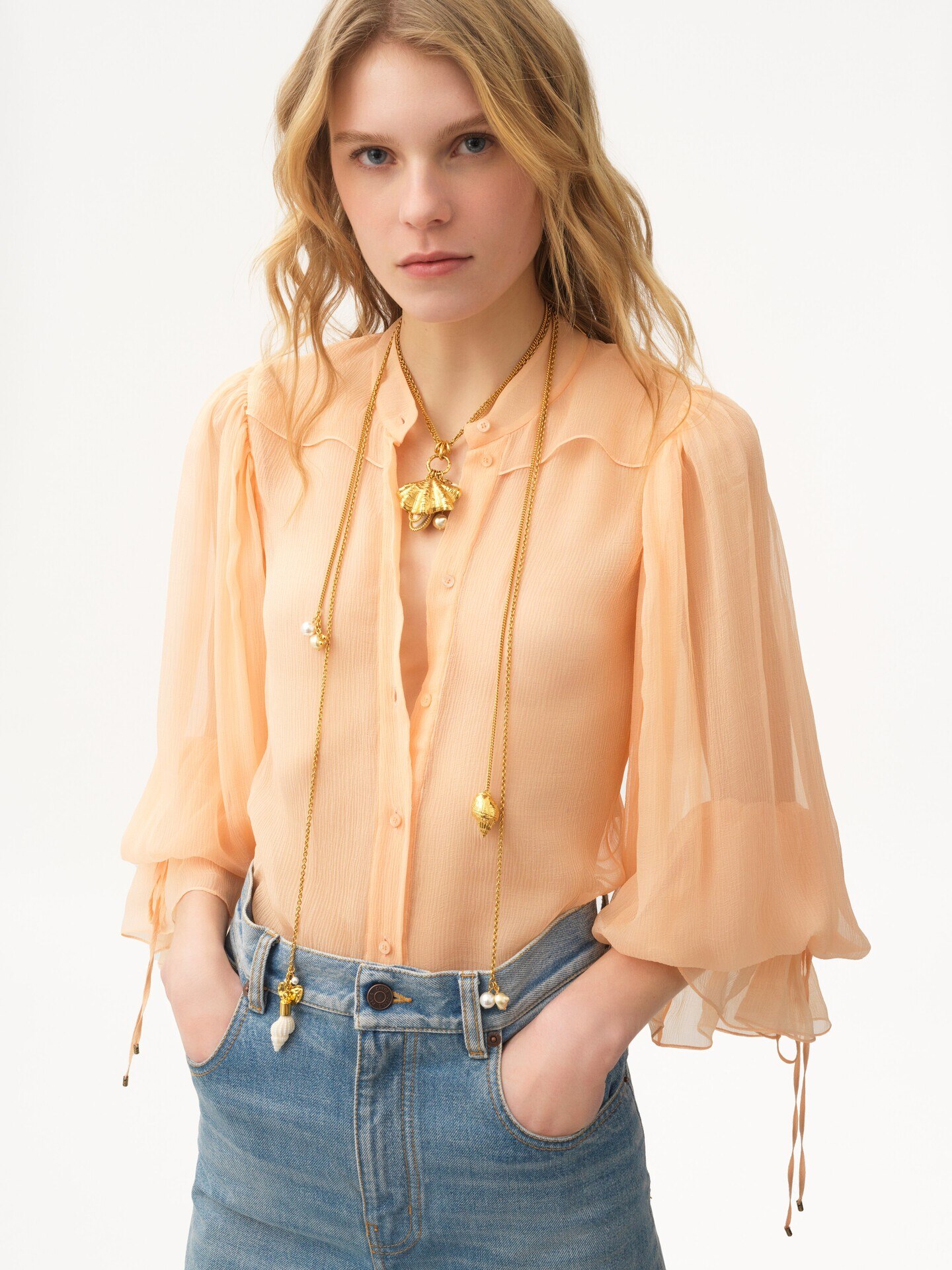 The Chlo&eacute; Shells scarf necklace - 3