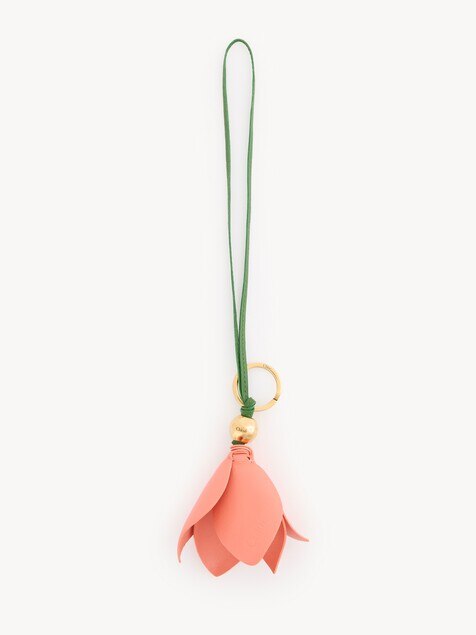 Chlo&eacute; Symbols Tulip key ring bag charm in grained leather