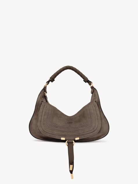 Small Marcie shoulder bag in suede leather