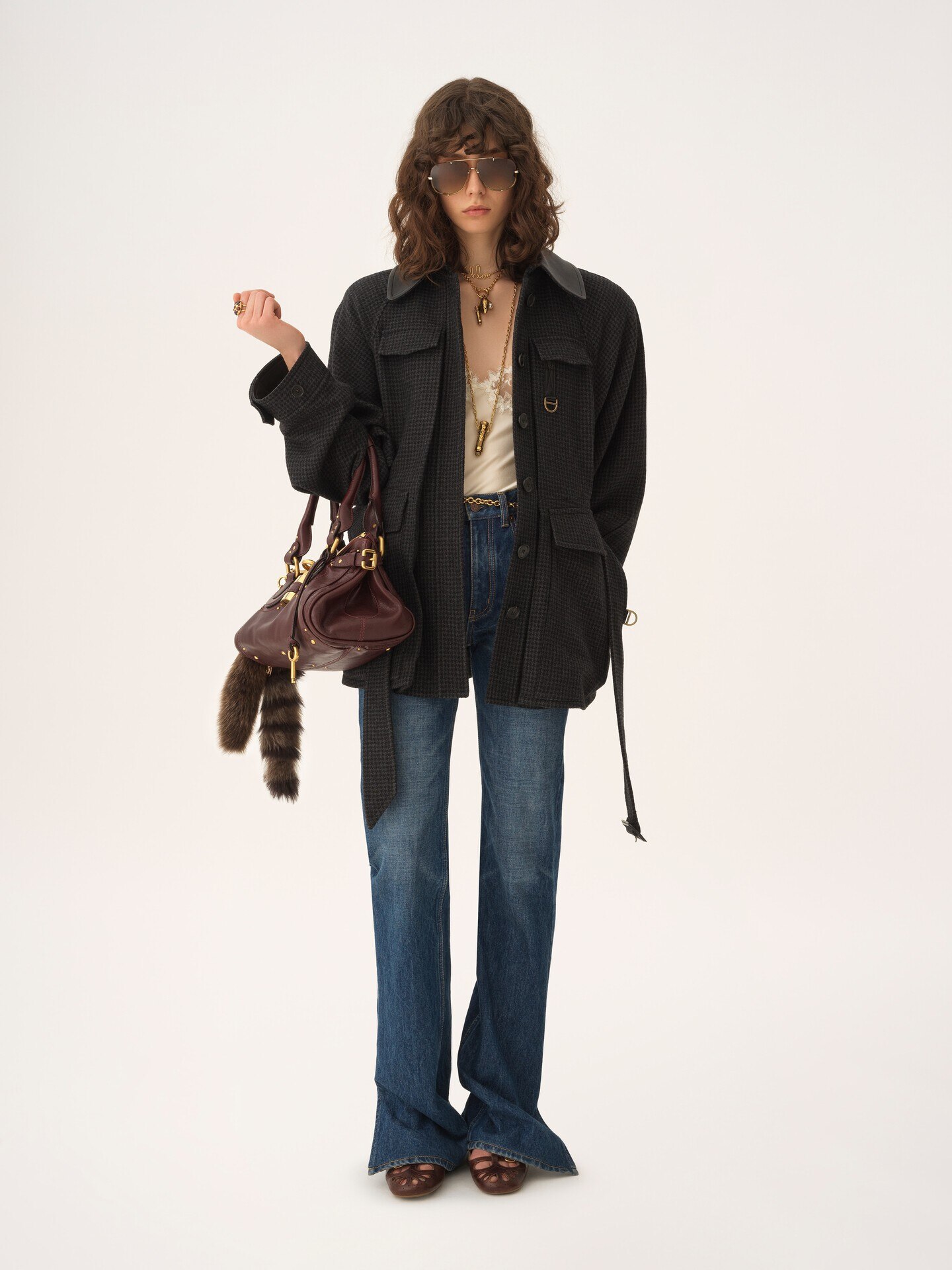 Hunting jacket in houndstooth wool - 3