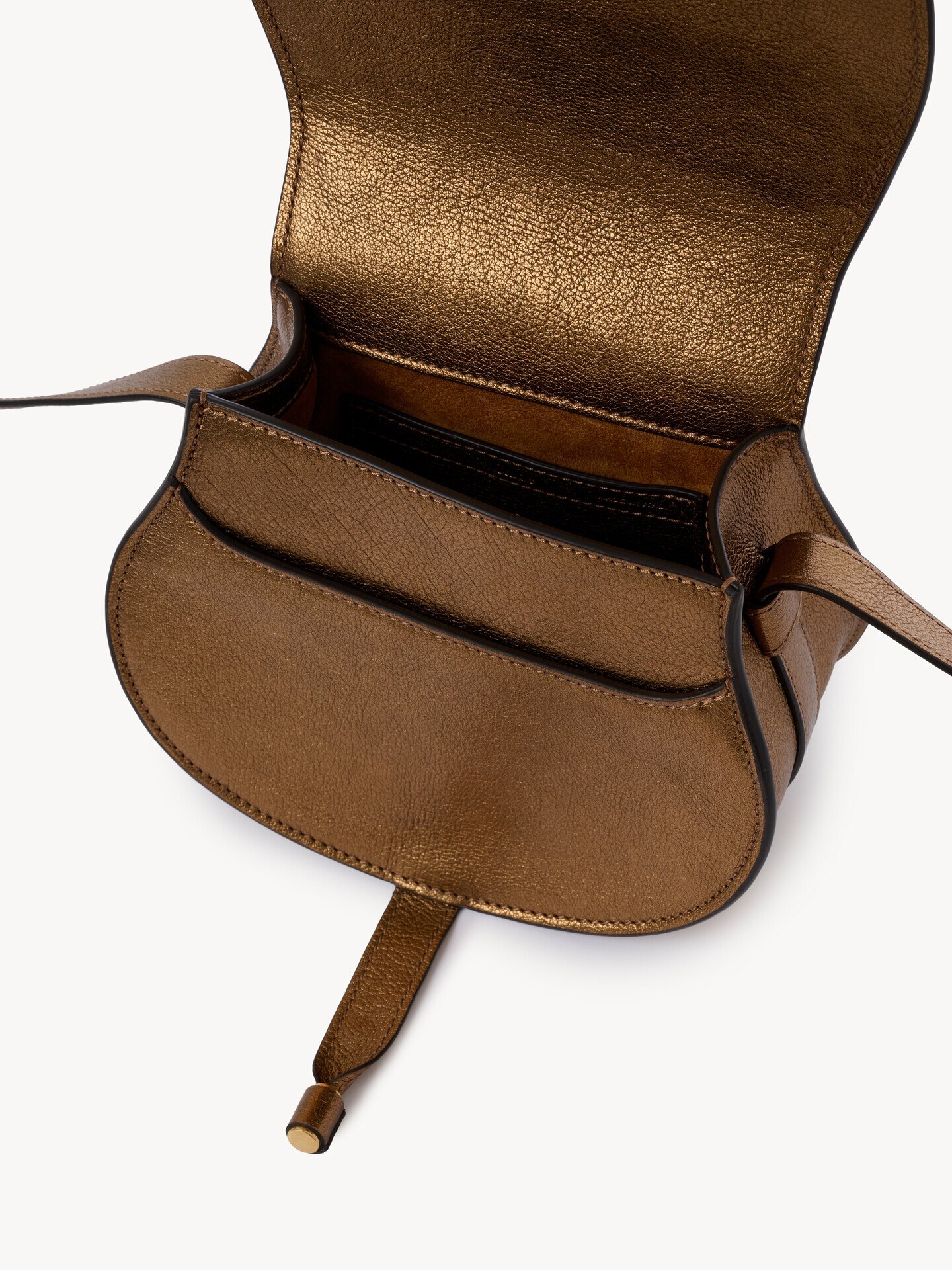 Small Marcie saddle bag in metallic leather - 8