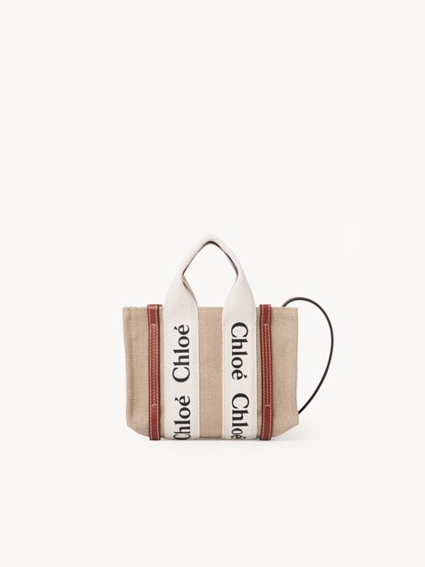 Minibolso tote Woody de lino