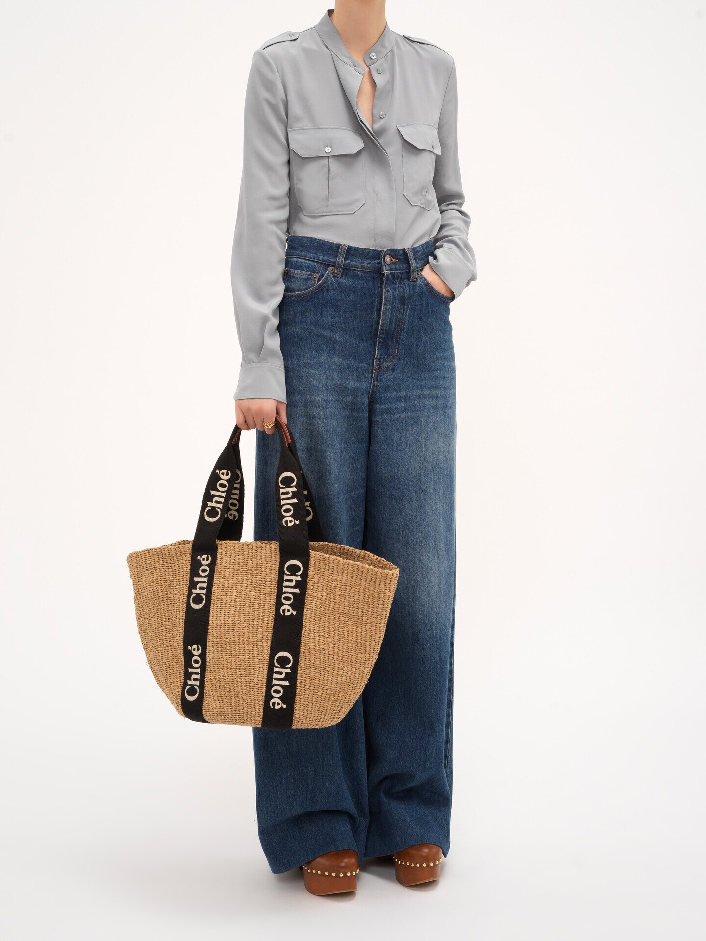 Large Woody basket in natural fibers - 8