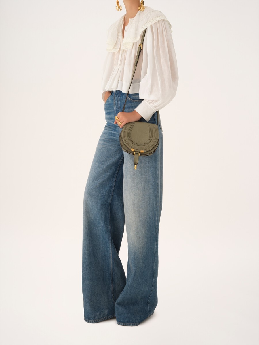 Bolso saddle Marcie peque&ntilde;o de cuero granulado - 8