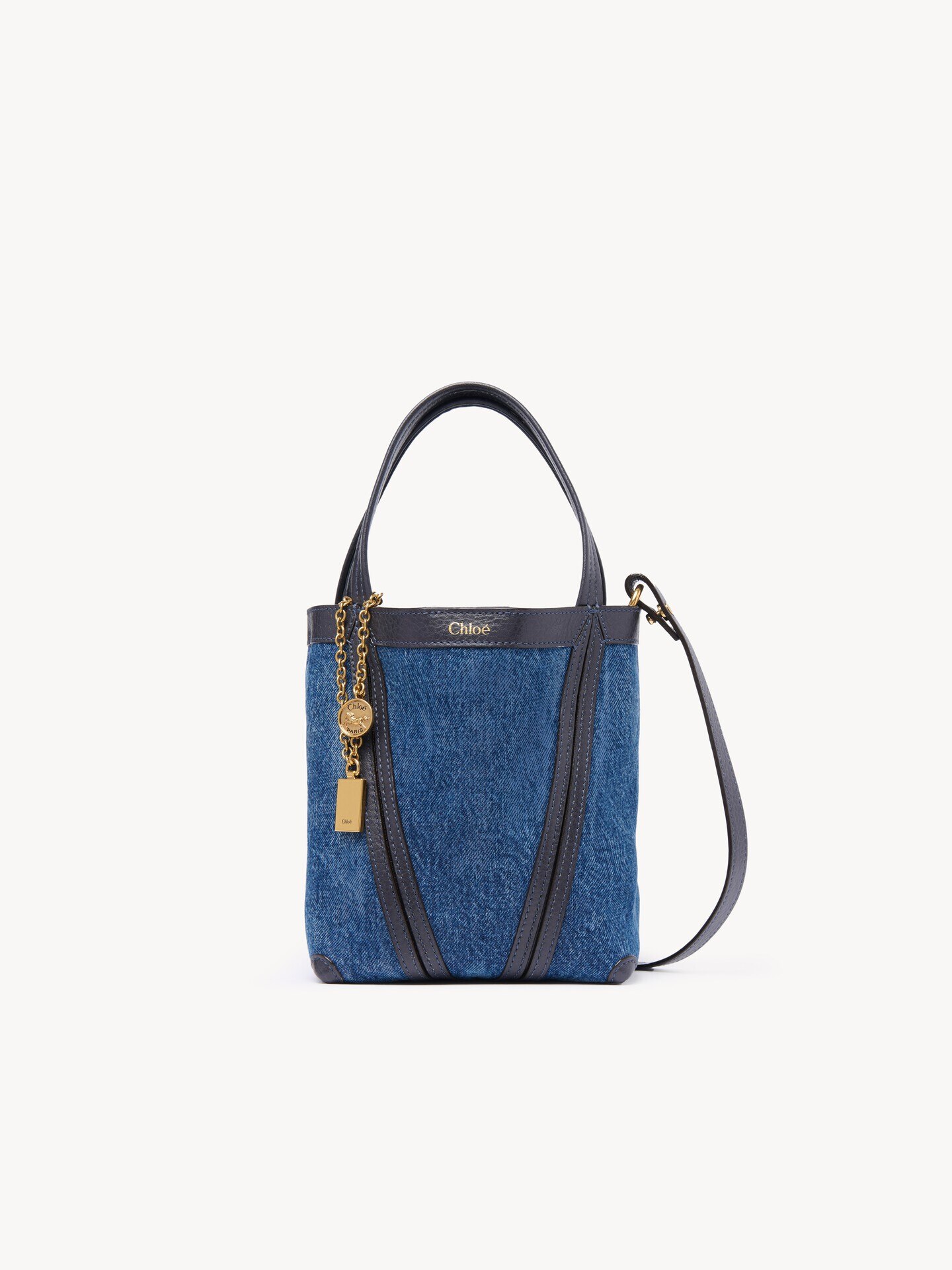 Bolso tote Chlo&eacute; Spin peque&ntilde;o de tejido vaquero - 1