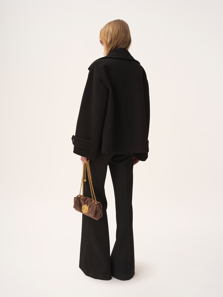 Oversized short coat in wool - 5