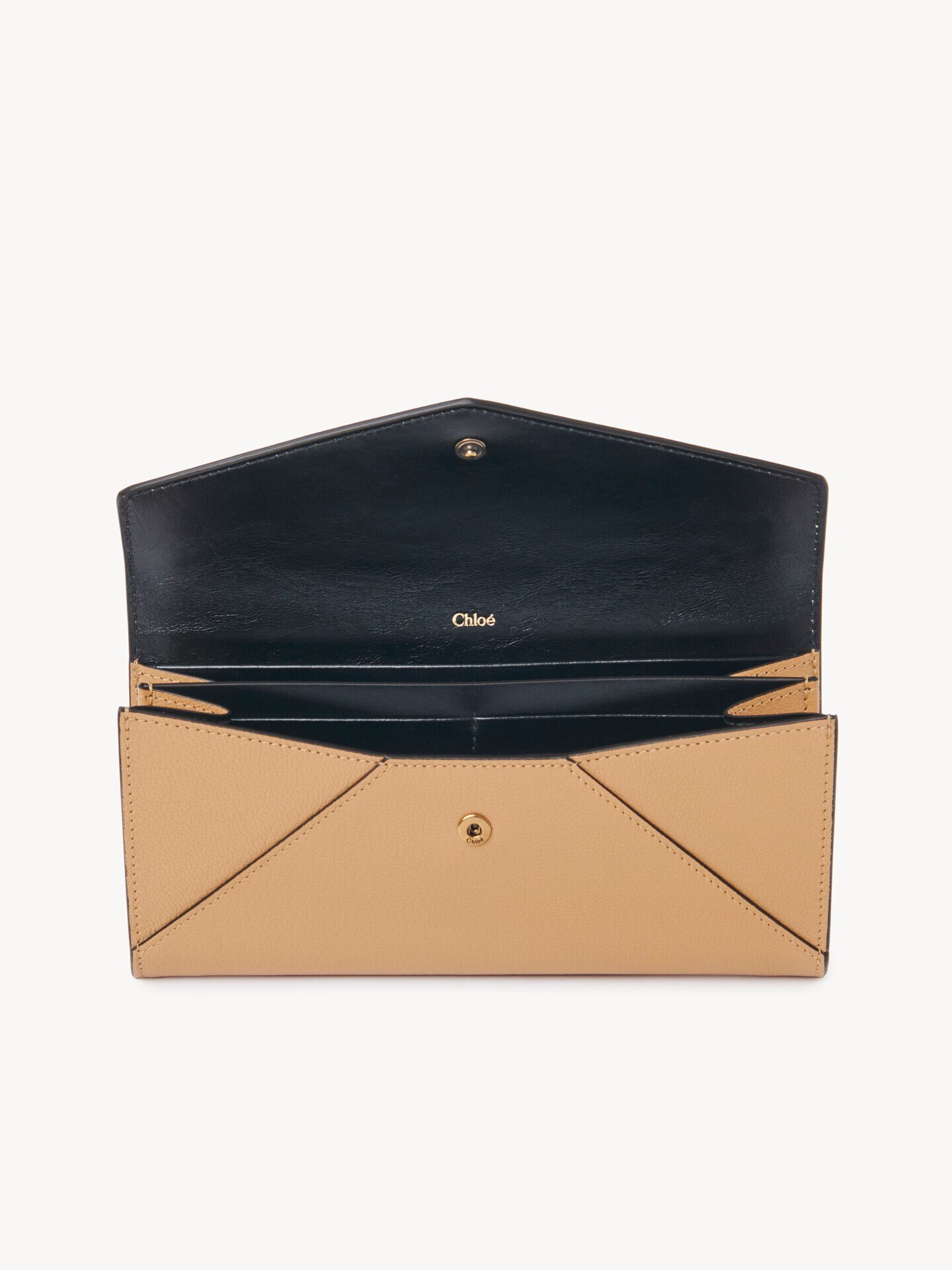 Envelope long wallet with flap in grained leather - 5