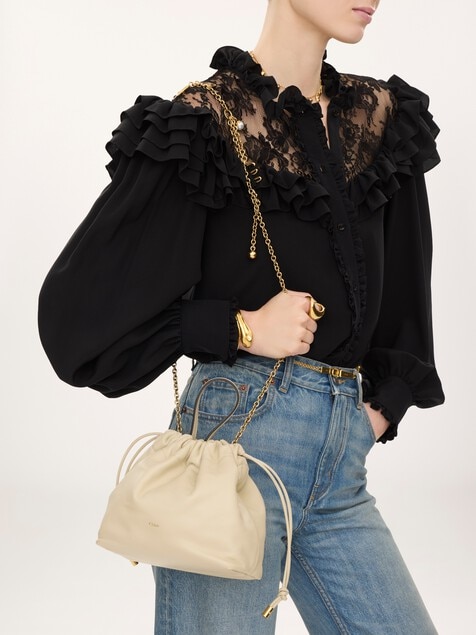 Small Chlo&eacute; Icons shoulder bag with chain in soft leather