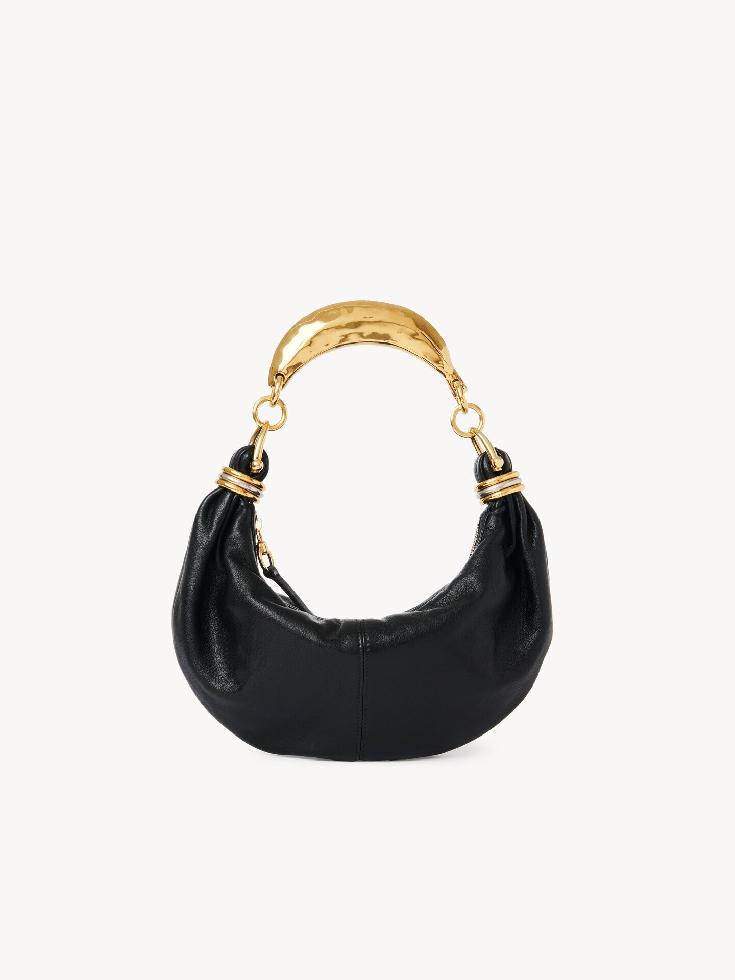 Small Bracelet Hobo Bag in grained leather - 7