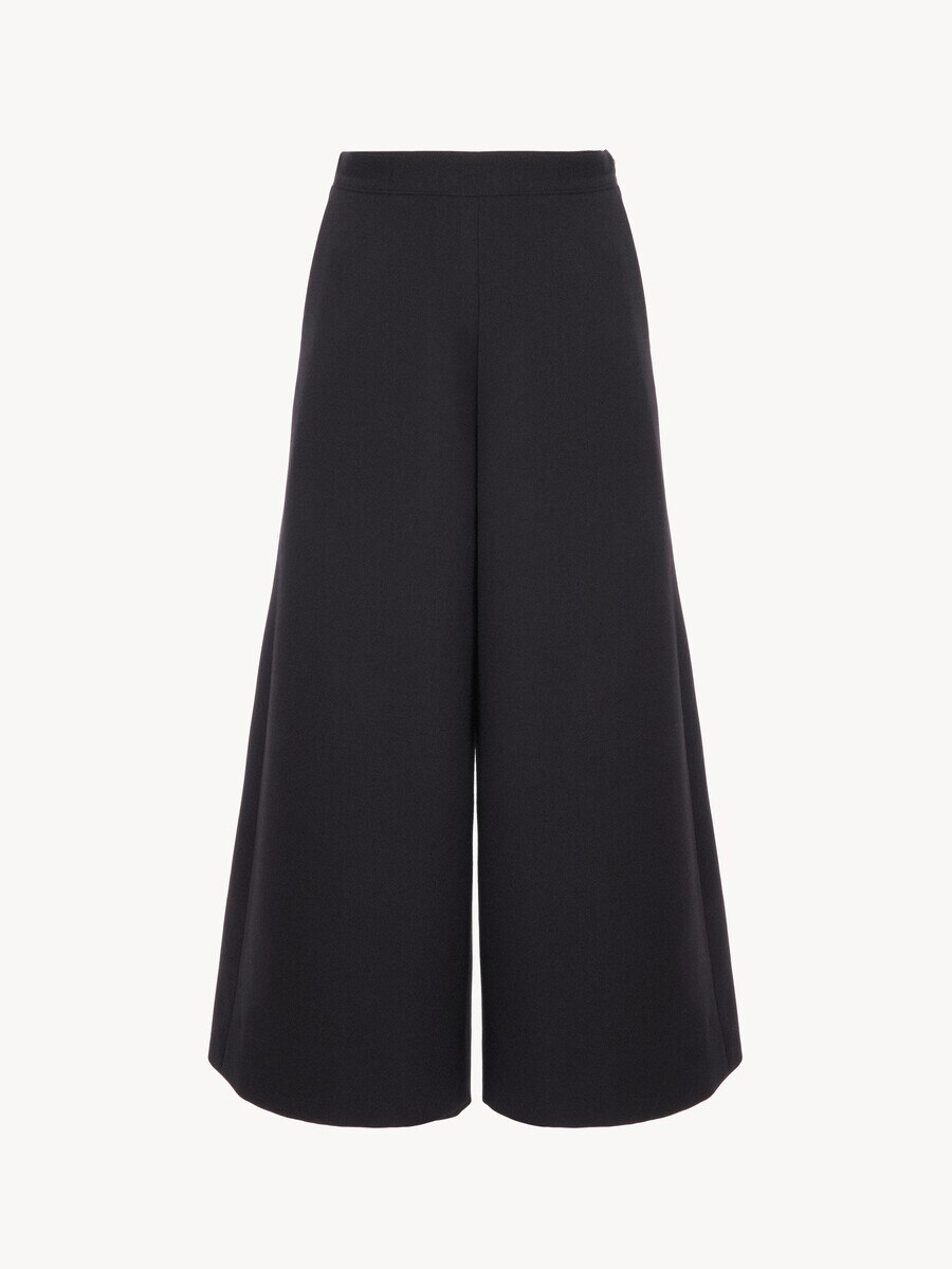 Wide-leg tailored pants in wool cr&ecirc;pe - 2