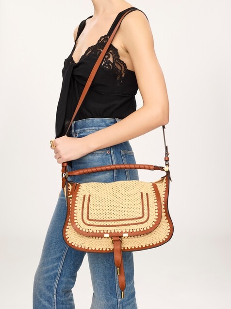 Bolso de hombro peque&ntilde;o Marcie de efecto rafia