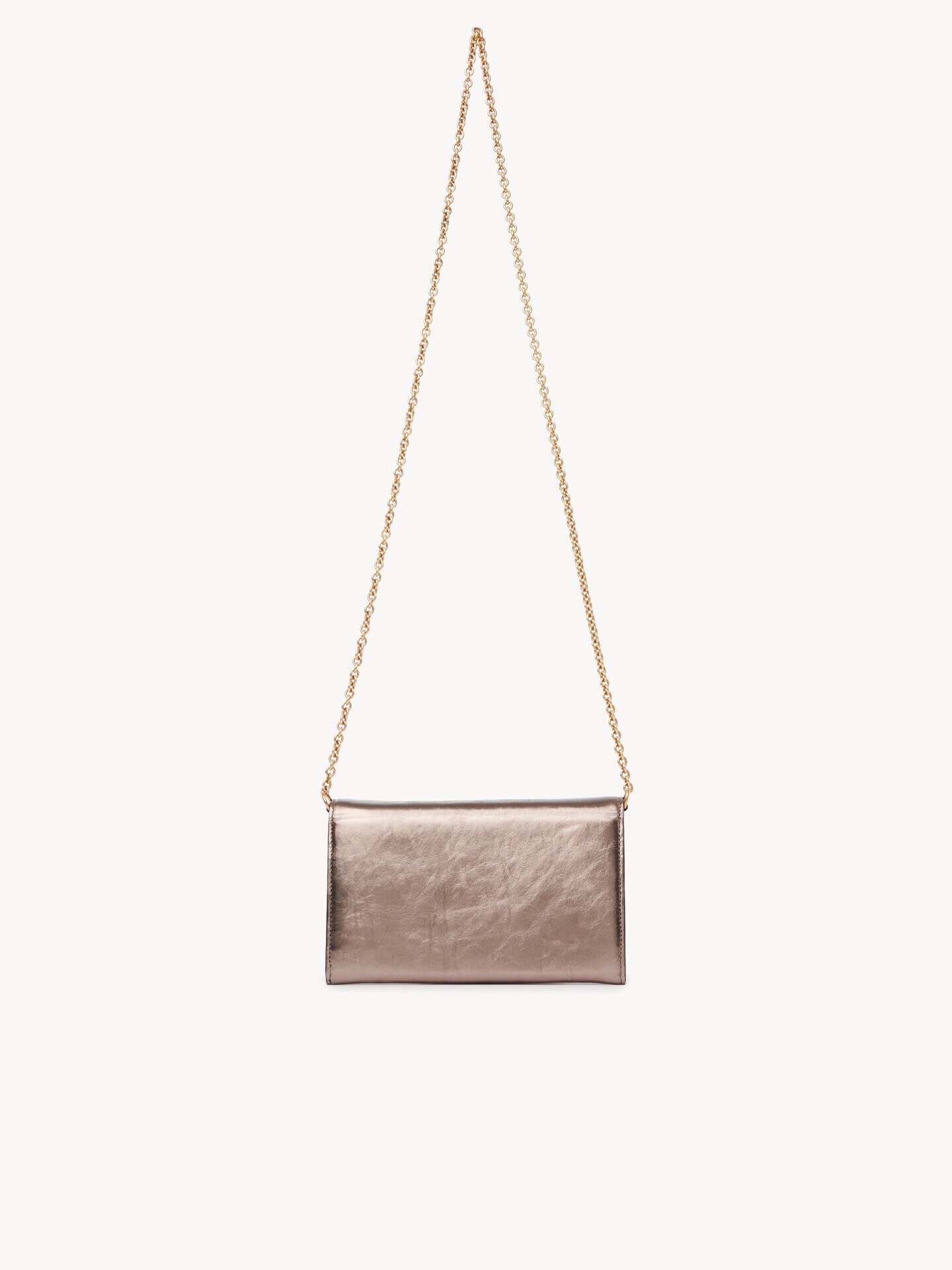 Chloé Iconic flap wallet on chain in metallised leather - 6