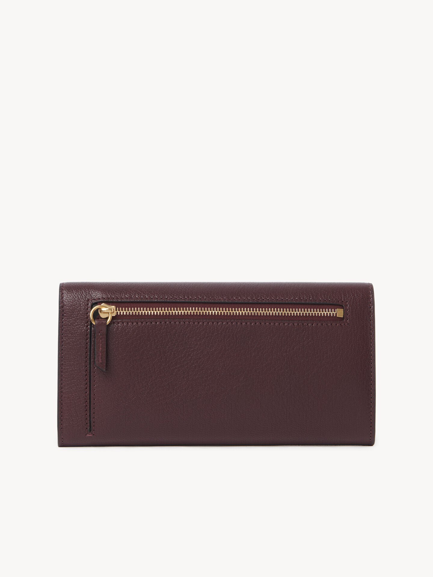 Envelope long wallet with flap in grained leather - 4