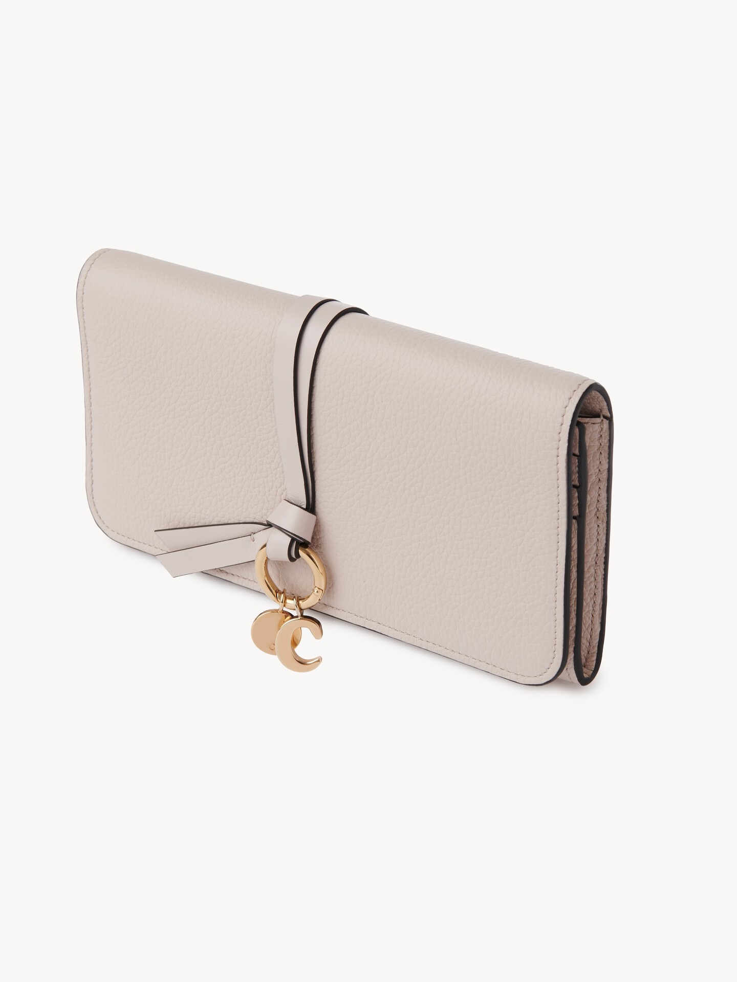 Alphabet wallet with flap in grained leather - 3