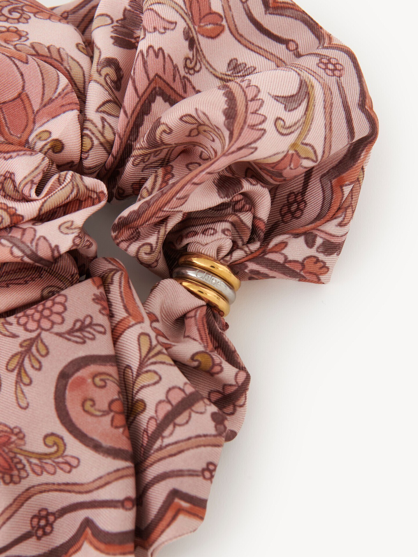 The Chloé Paisley hair scrunchie in silk twill - 4