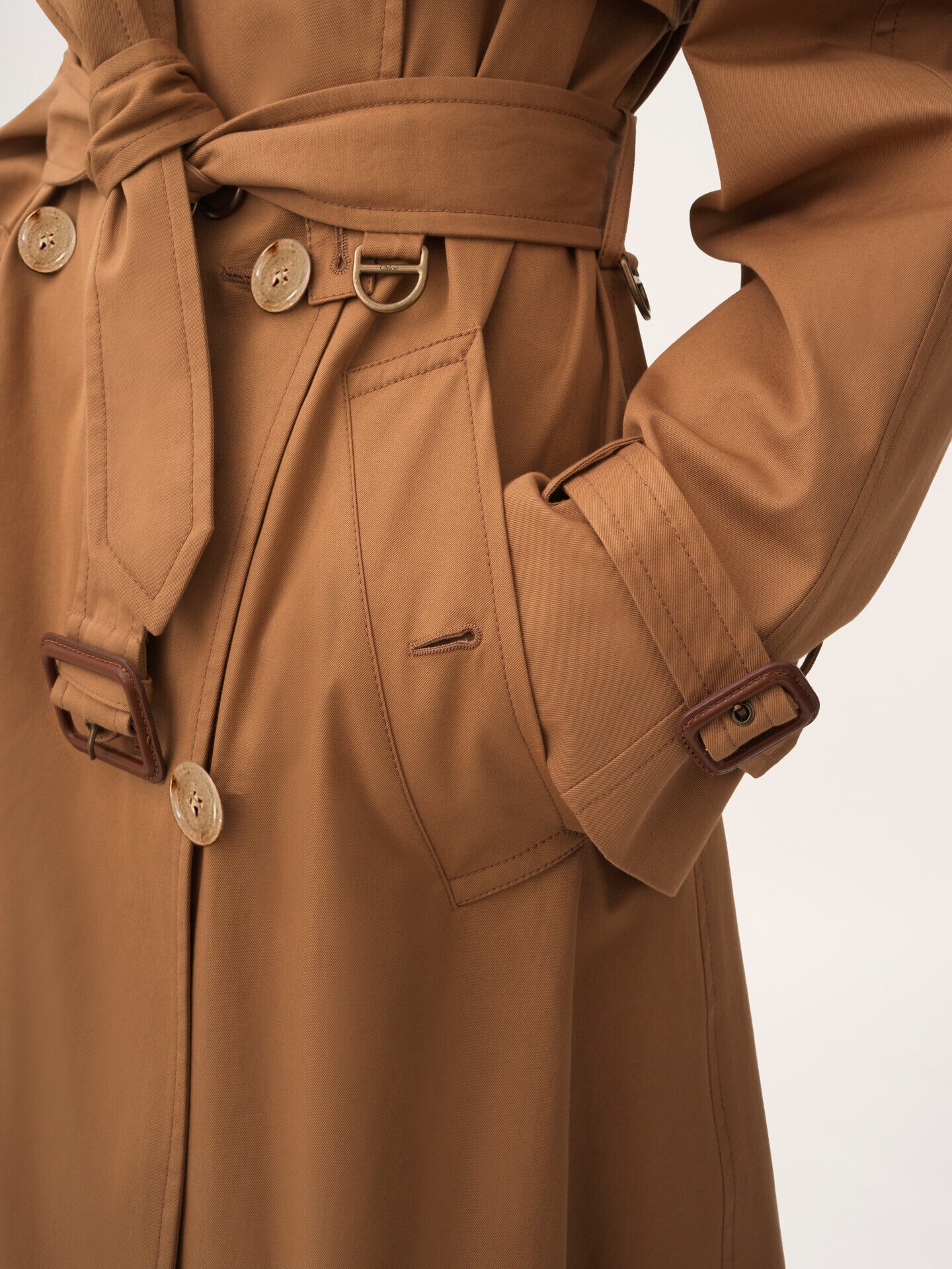 Gabardina larga de gabardina de algod&oacute;n - 7