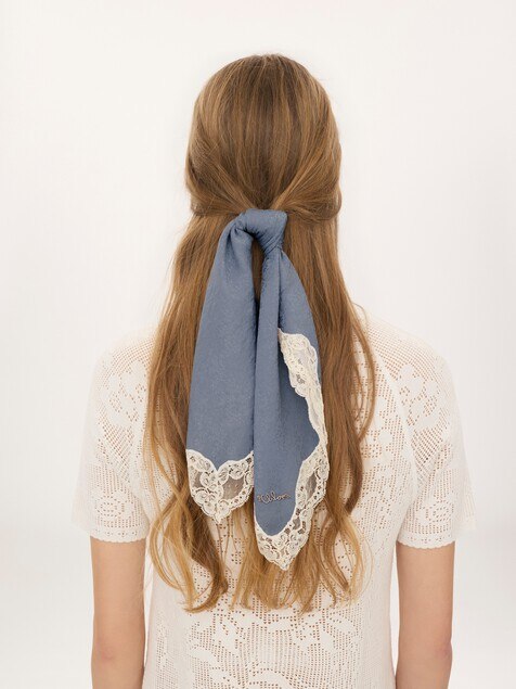 The Chlo&eacute; Poetic square scarf in silk & lace