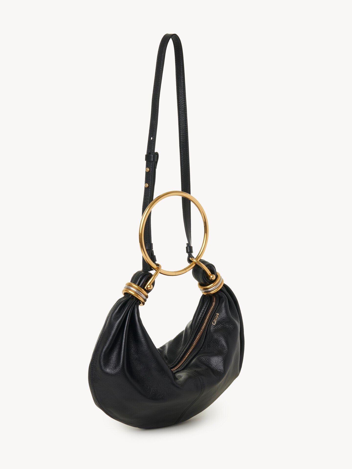 Small Bracelet Hobo bag in grained leather - 6