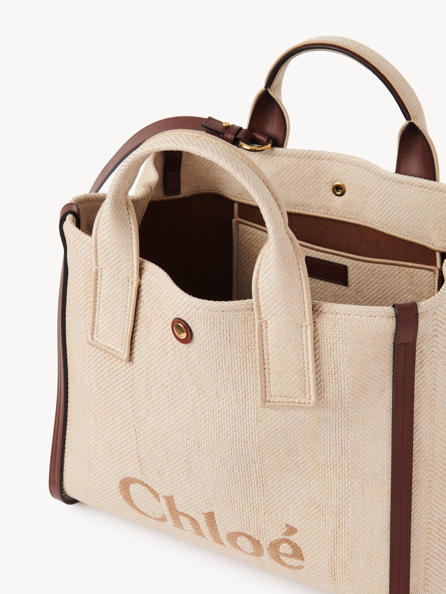 Chloé Carry tote bag in raffia-effect fibres - 6