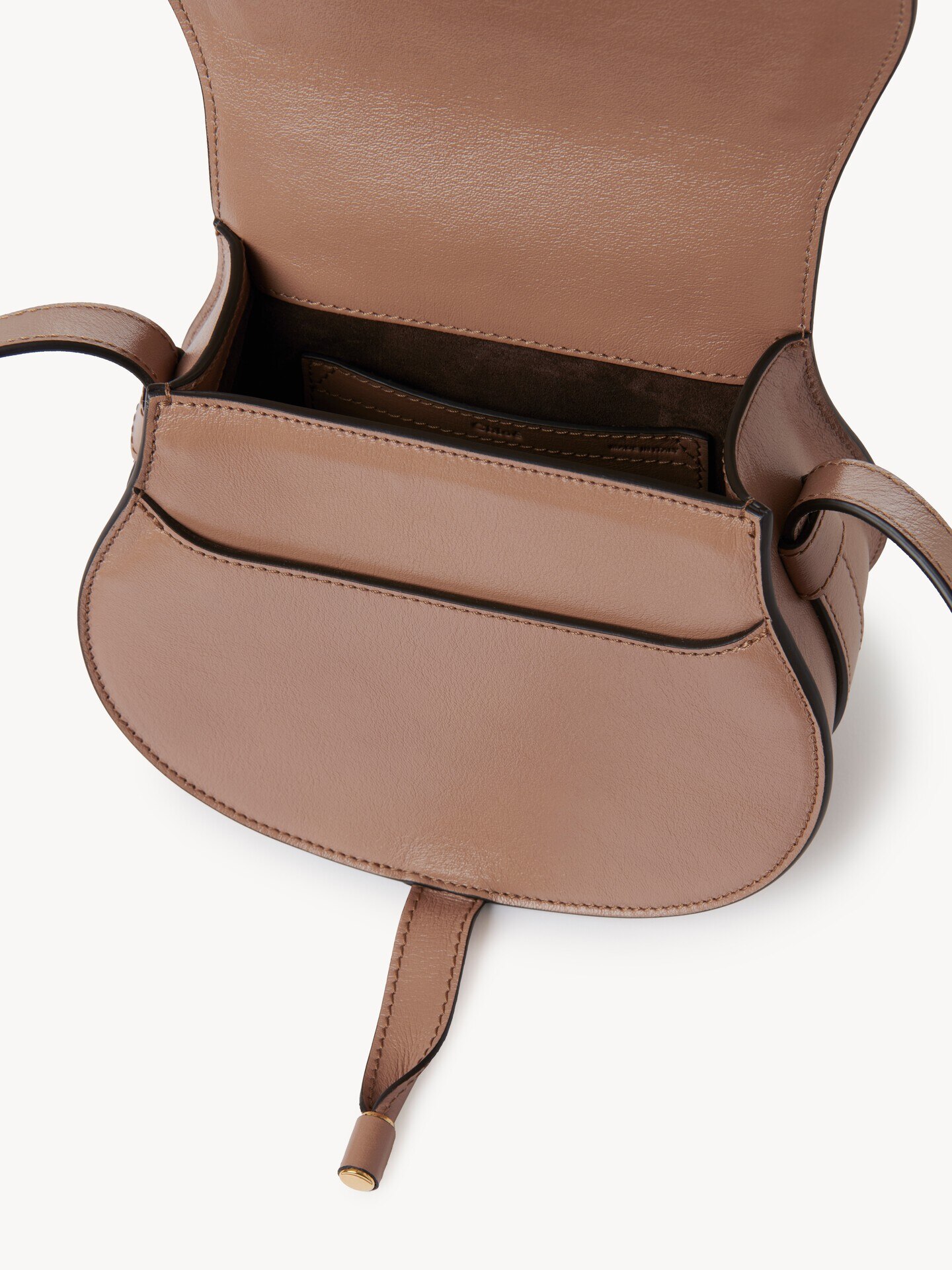 Bolso saddle peque&ntilde;o Marcie de cuero brillante - 8