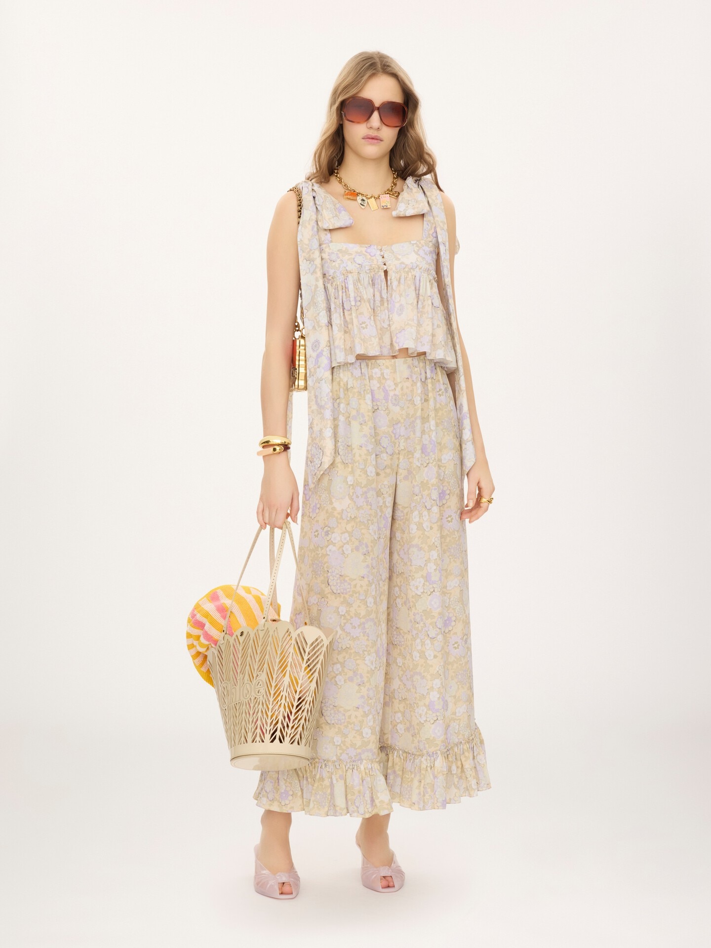 Tie-strap cropped top in soft cotton - 3