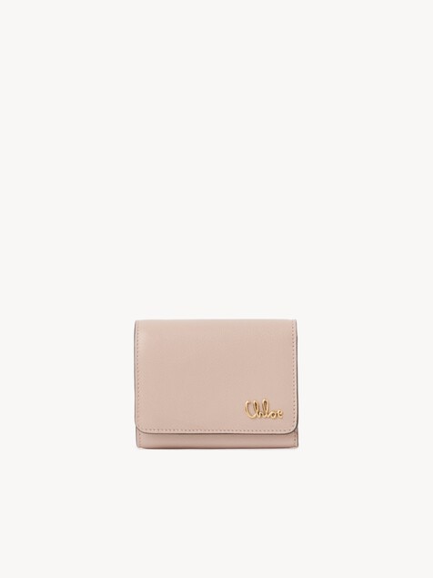Small Chloé Iconic tri-fold wallet with coin pocket in grained leather