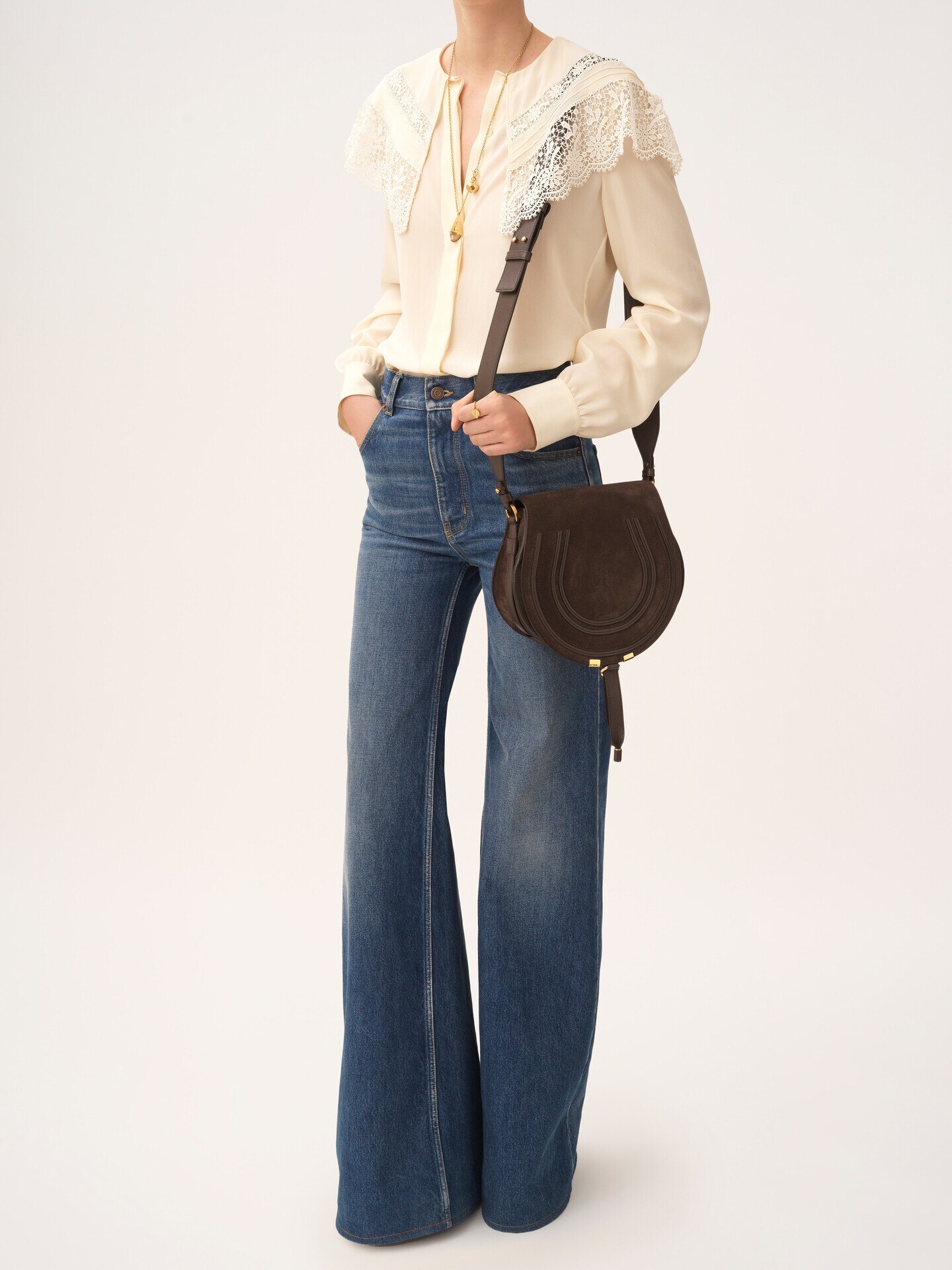 Marcie saddle bag in grained leather - 8