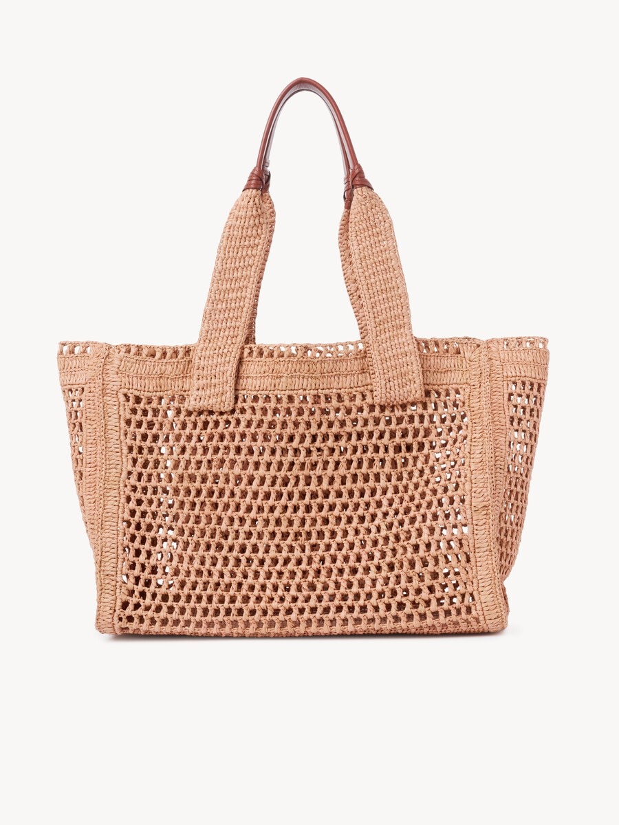 Summer Banana east-west tote bag in raffia - 5