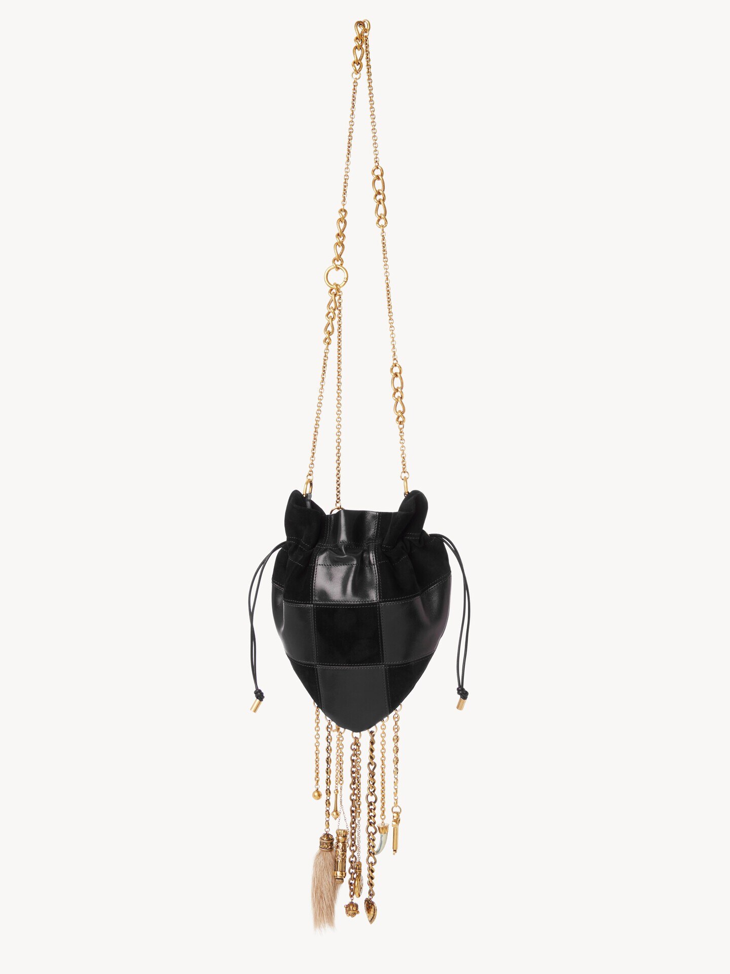 Château Treasures cross-body bag in grained & suede leather - 6