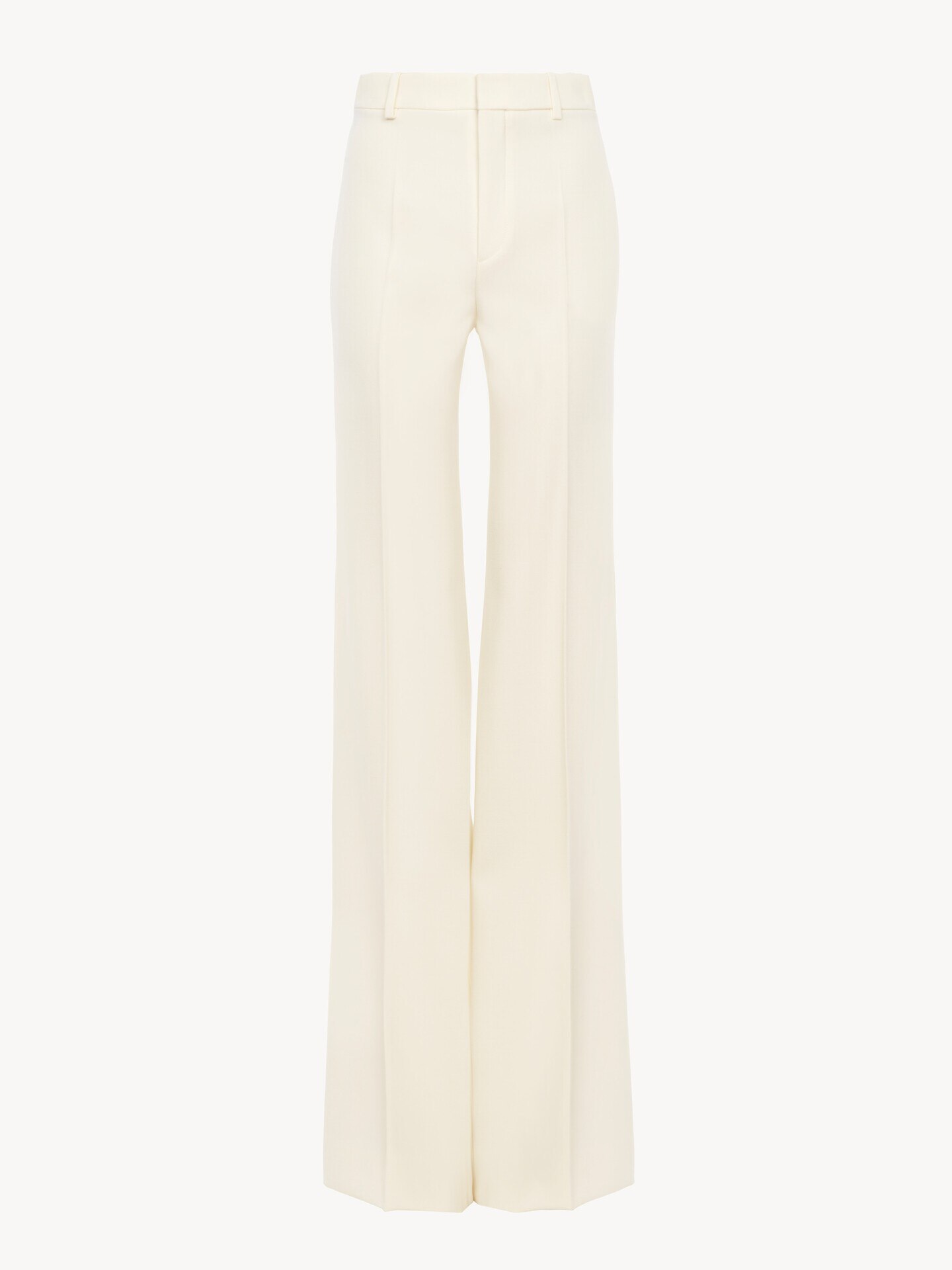 High-rise flared trousers in wool grain de poudre - 2