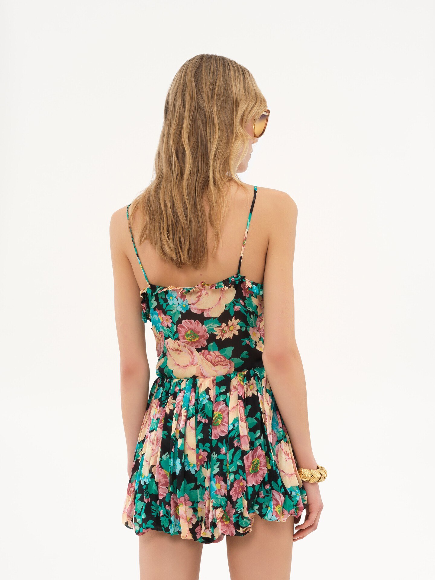 Ruched tank top in silk charmeuse - 5