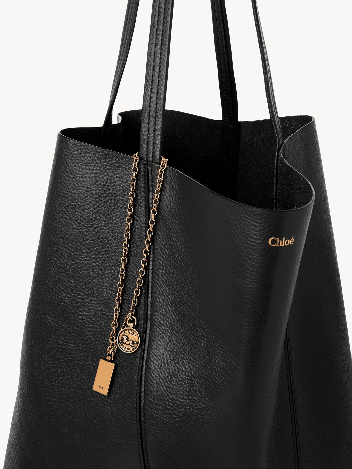 Bolso tote grande Chlo&eacute; Spin de cuero granulado - 6