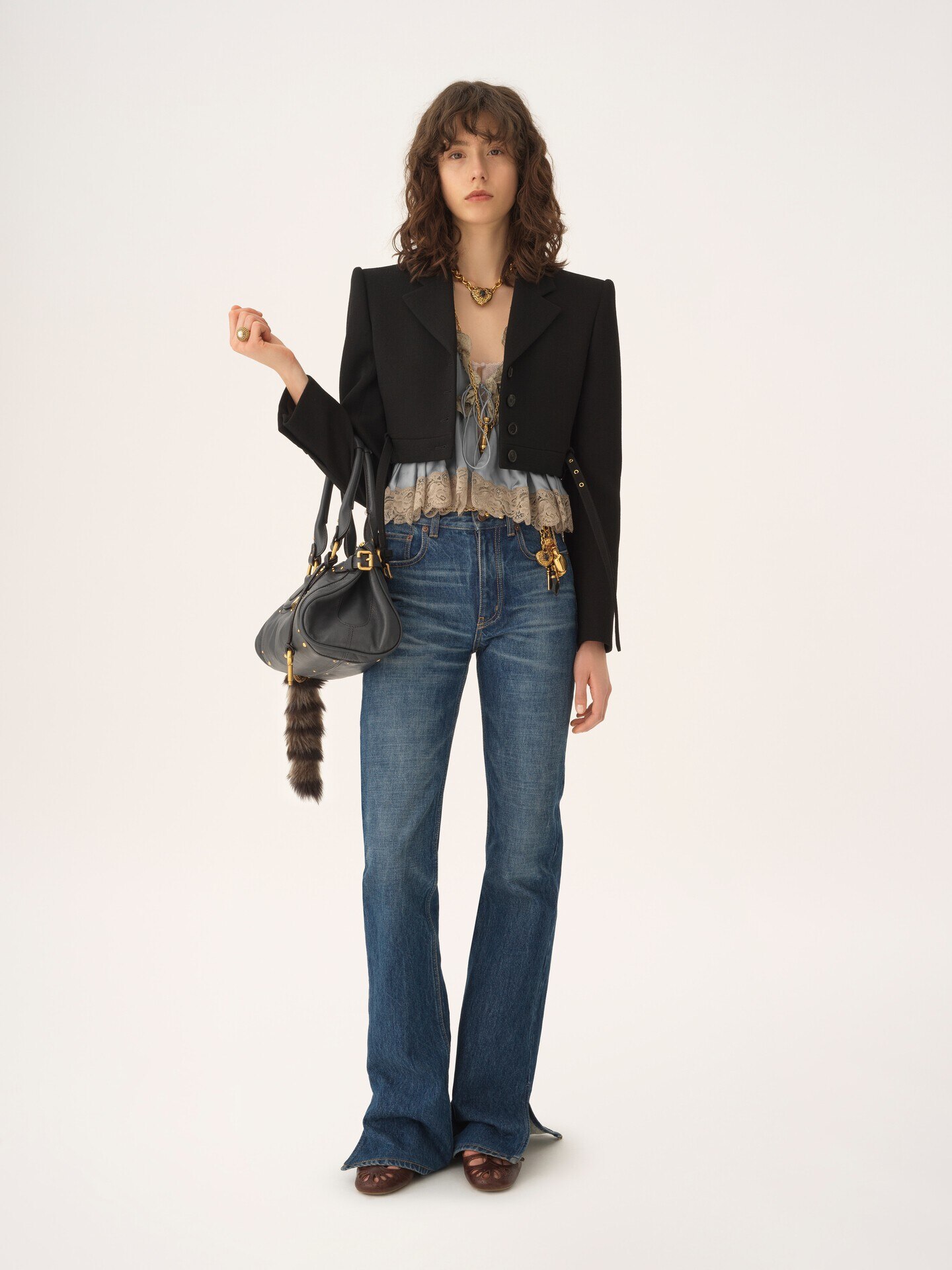 Cropped Spencer jacket in wool crêpe - 3