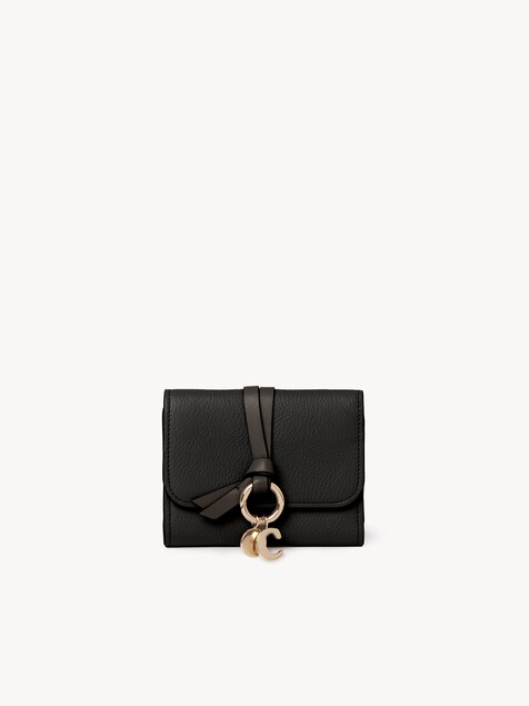 Small Alphabet tri-fold in grained leather