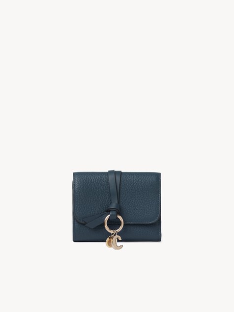 Small Alphabet tri-fold in grained leather
