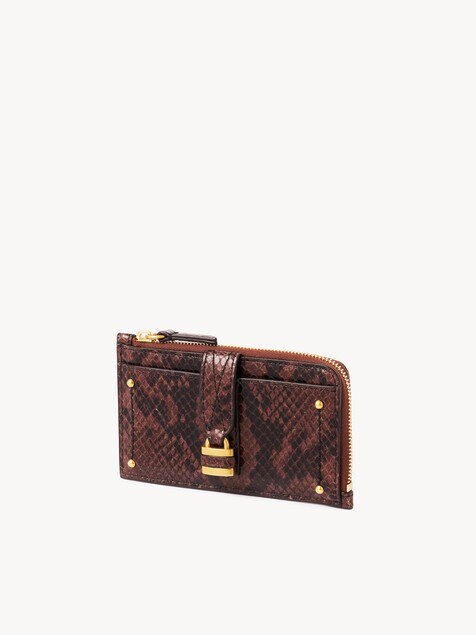 Cartera Paddington peque&ntilde;a con ranuras para tarjetas de cuero efecto pit&oacute;n