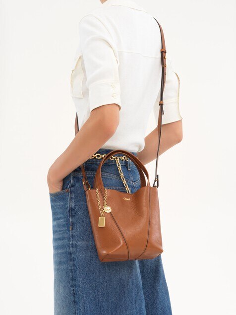 Small Chloé Spin tote bag in grained leather